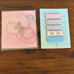 Simply Gilded Sticky Note Tabs and Bow Charm silver with heart crystal bookmark